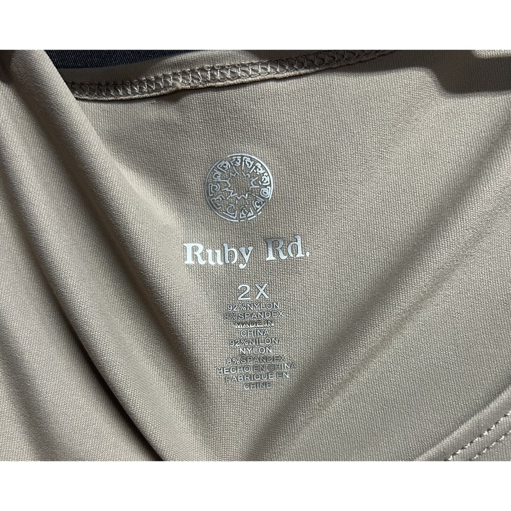Ruby Rd Woman Size 2XL Tank Top Beige Stretch Shell NWOT - Picture 4 of 4